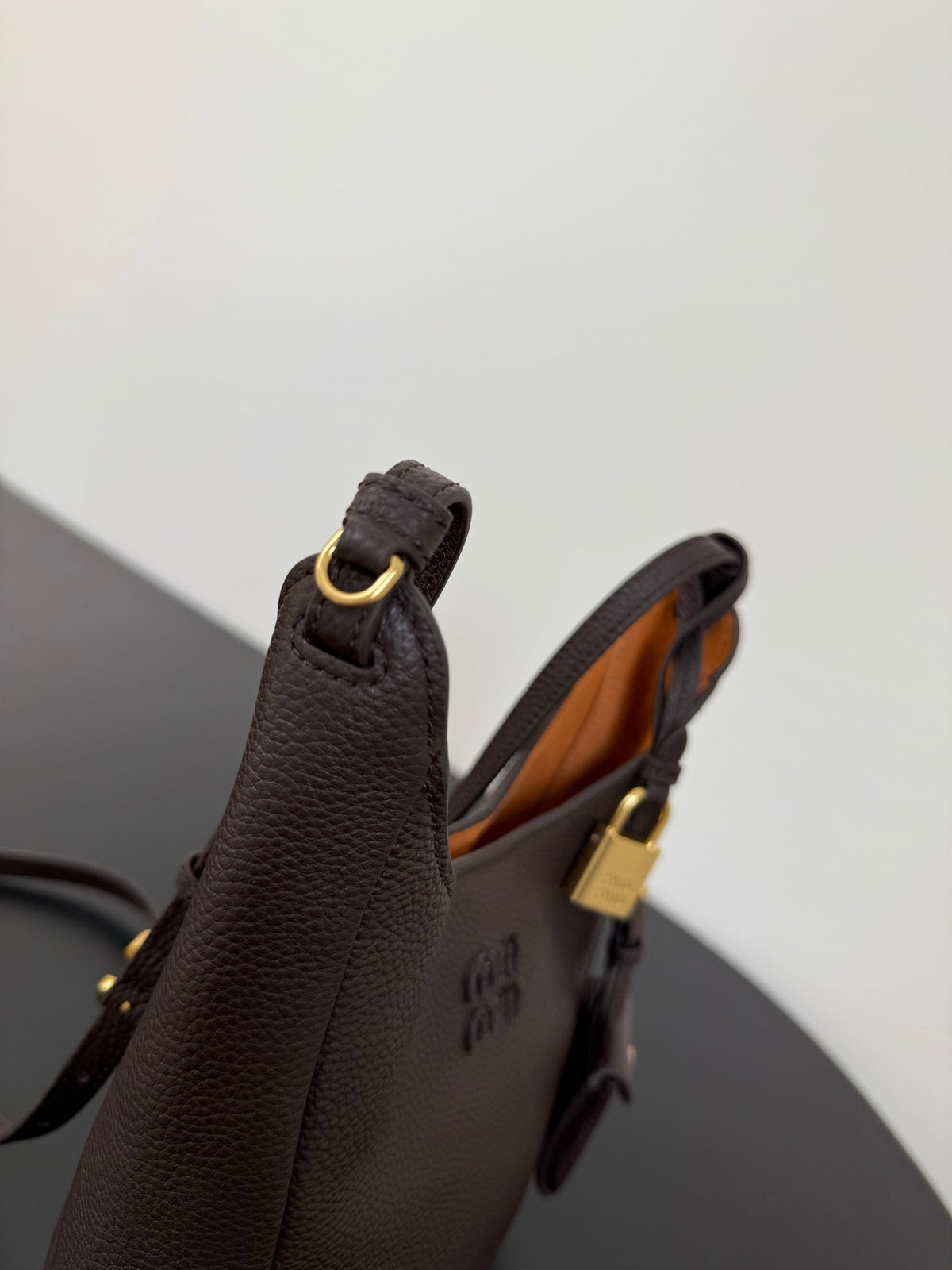 Miu Miu Leather Shoulder Bag – Dark Brown