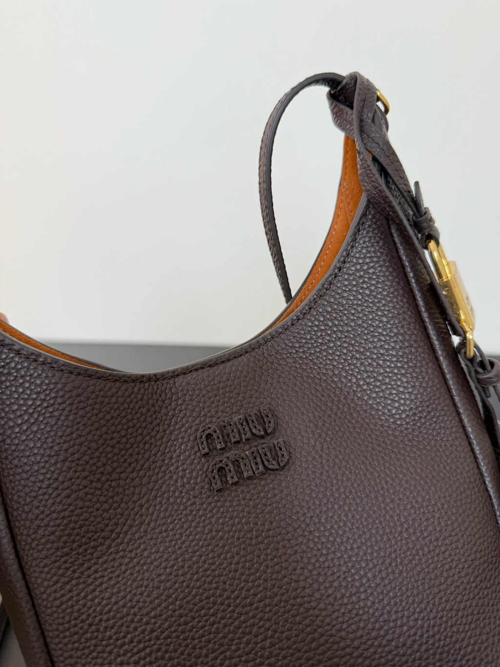 Miu Miu Leather Shoulder Bag – Dark Brown