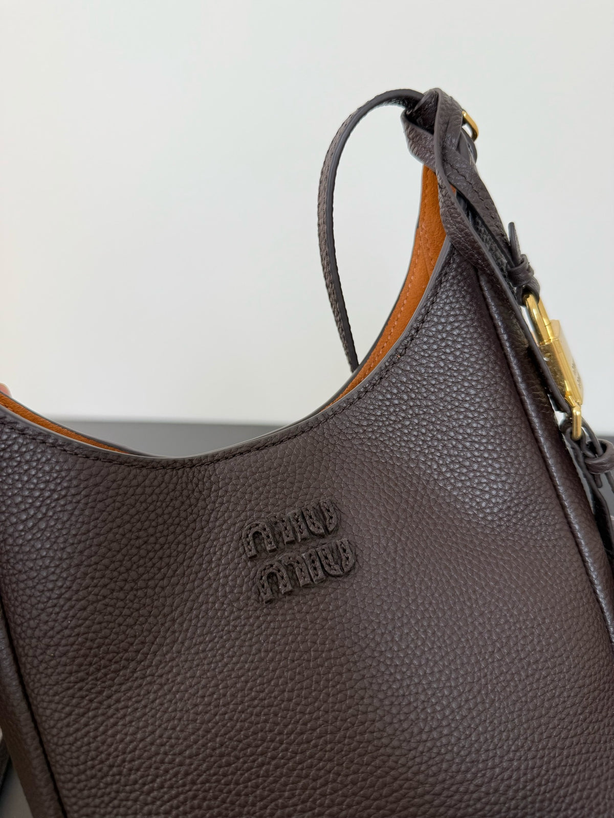Miu Miu Leather Shoulder Bag – Dark Brown