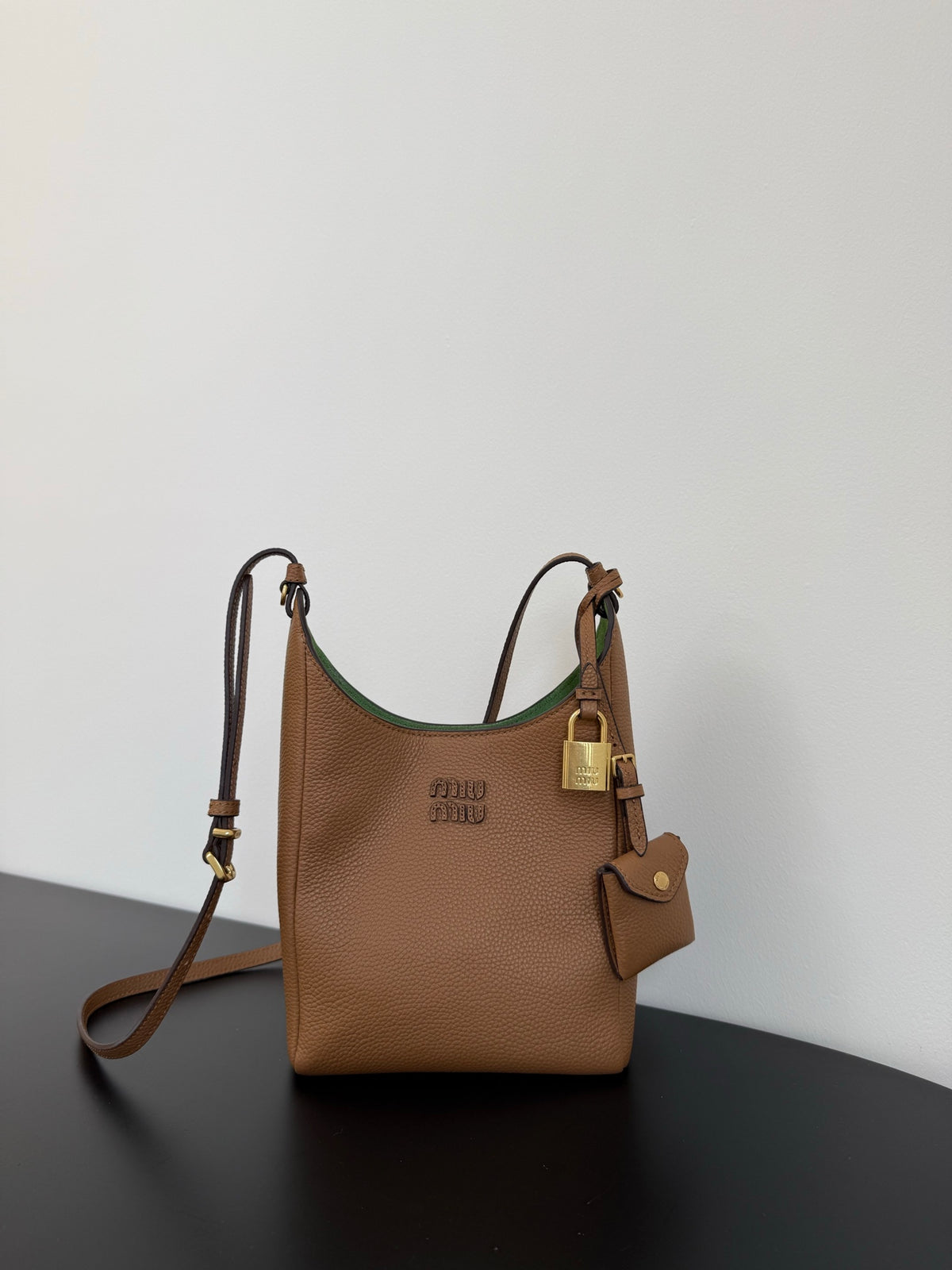 Miu Miu Leather Shoulder Bag – Cognac