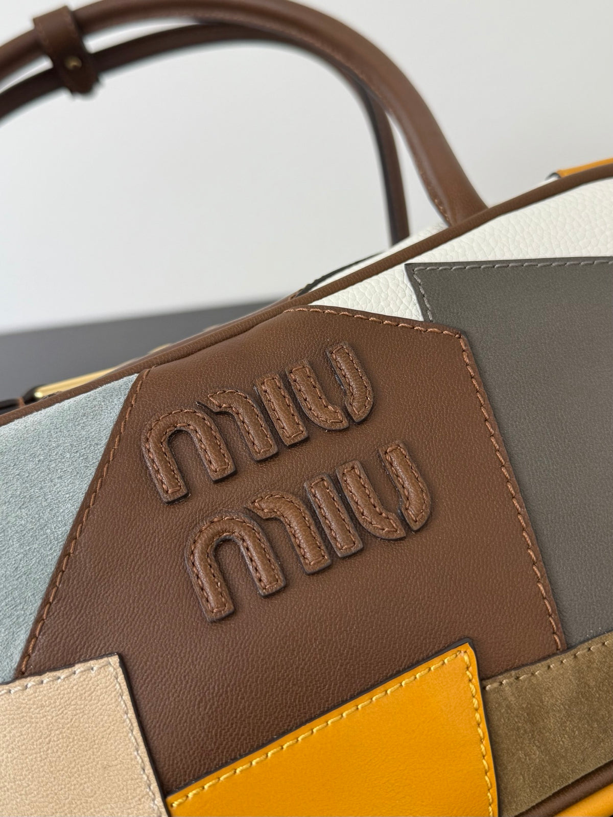 Miu Miu Patchwork Leather Top Handle Bag – Multicolor