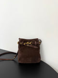 Miu Miu Aventure Leather Bucket Bag – Dark Brown