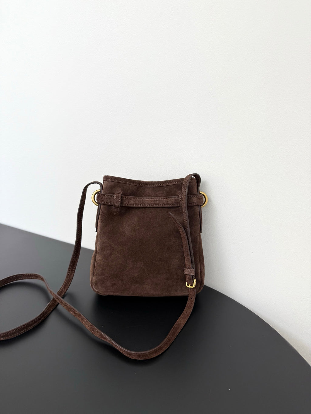 Miu Miu Aventure Leather Bucket Bag – Dark Brown