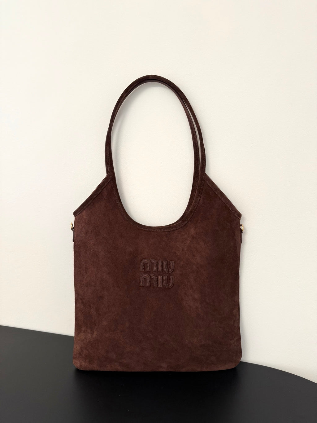 Miu Miu Suede Tote Bag – Dark Brown