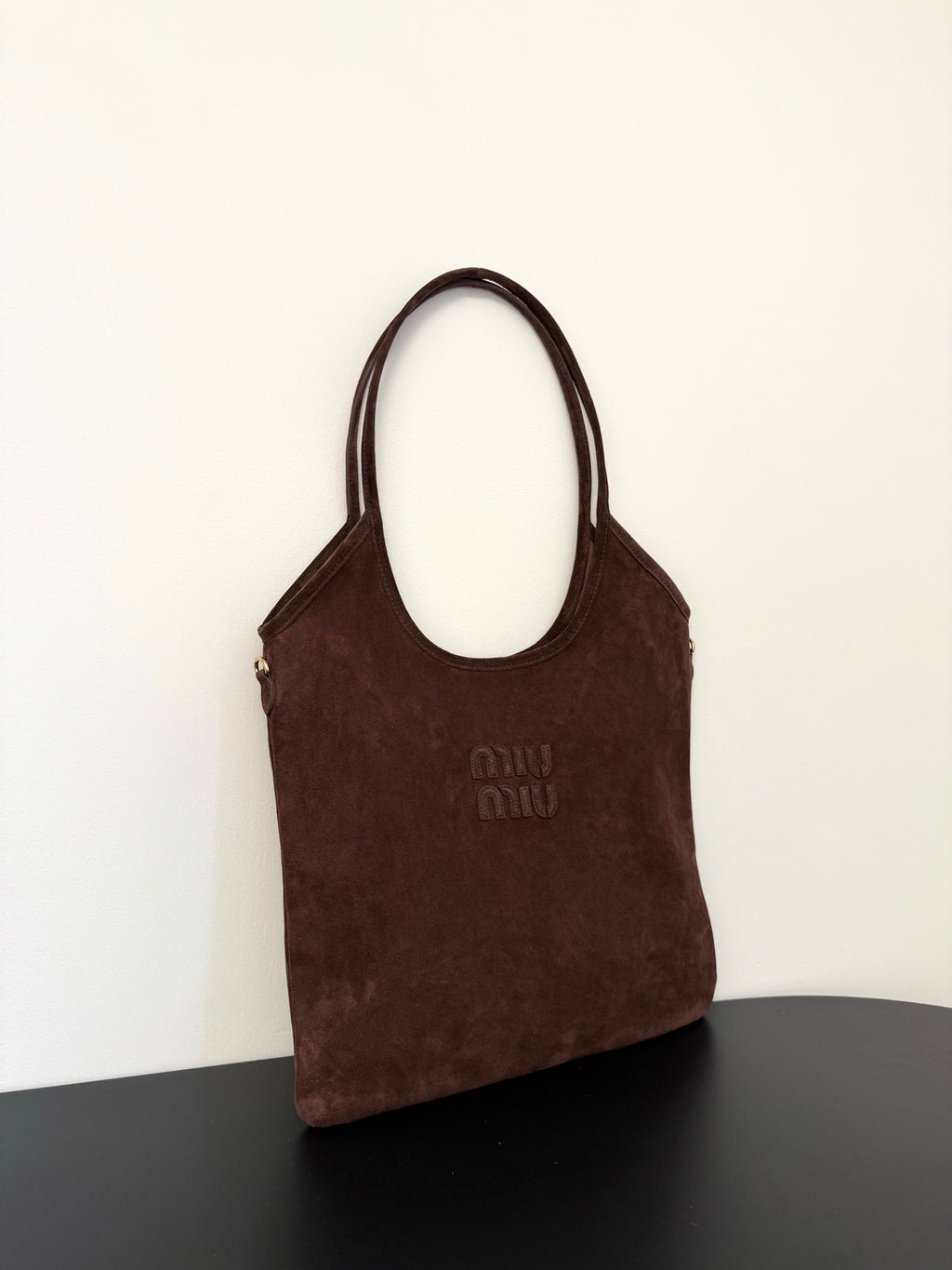 Miu Miu Suede Tote Bag – Dark Brown