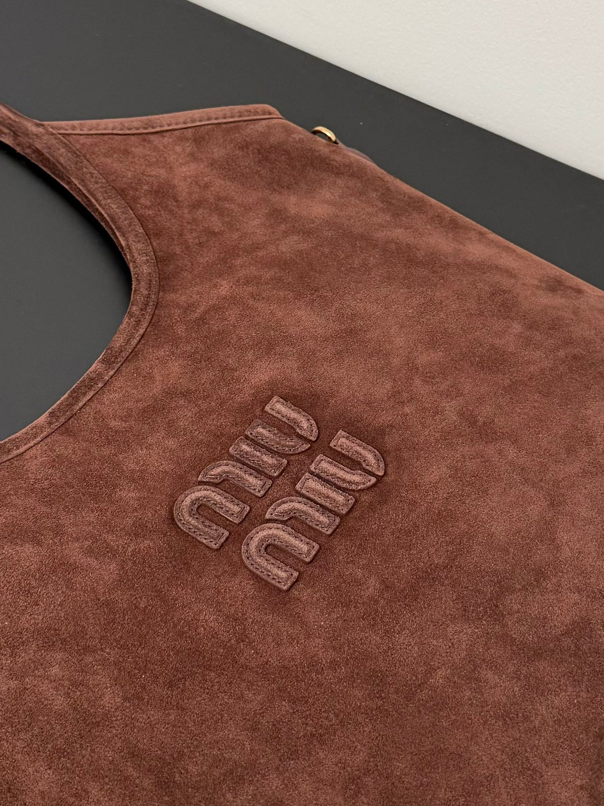 Miu Miu Suede Tote Bag – Dark Brown