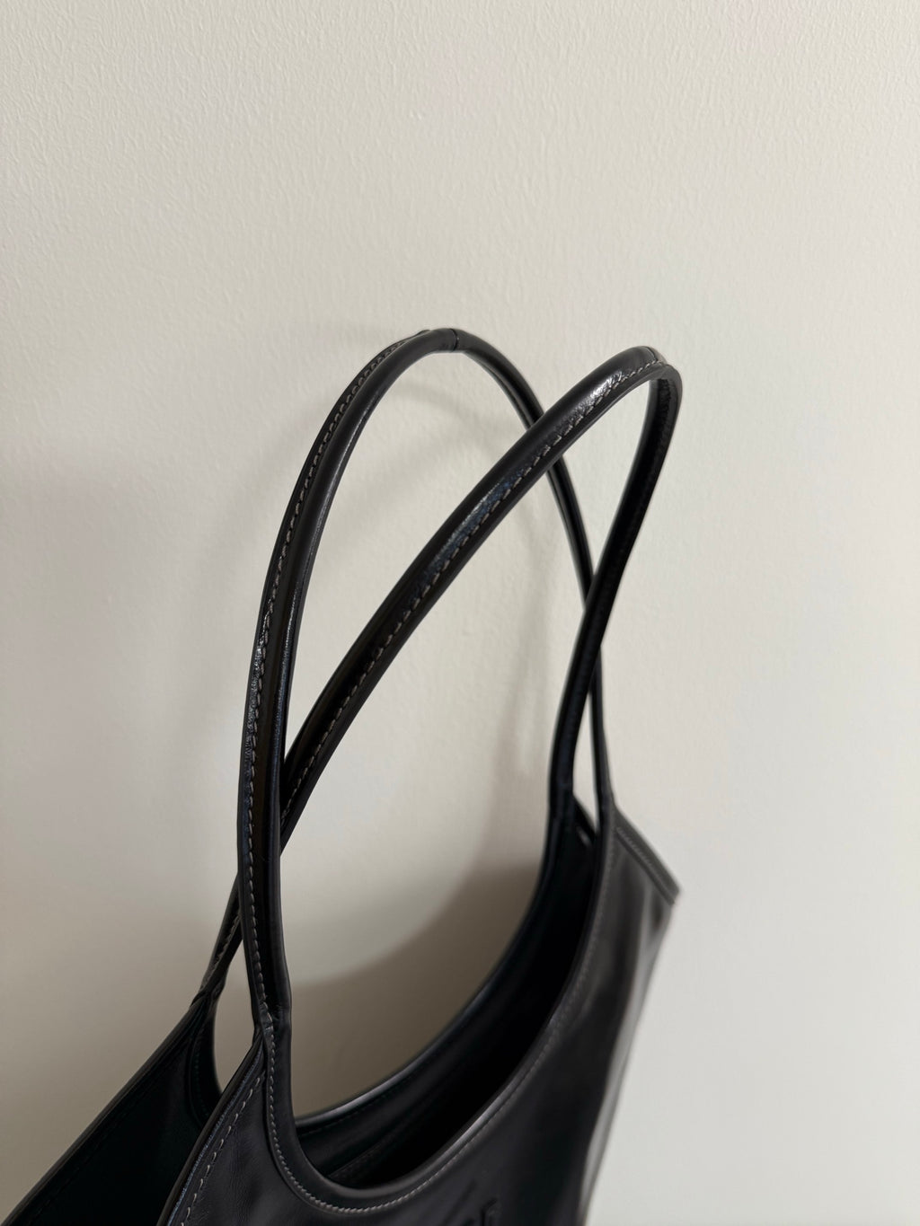 Miu Miu Leather Vertical Tote Bag – Black