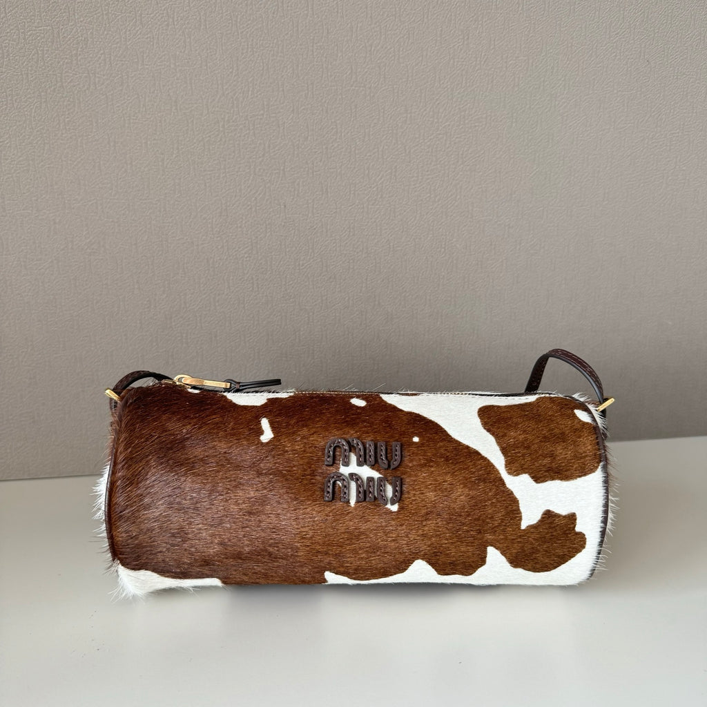 Miu Miu Cow Hair Shoulder Bag – Brown & White