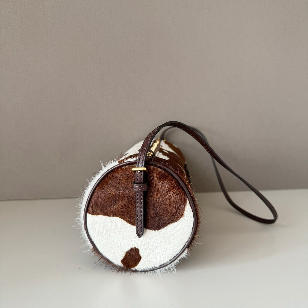 Miu Miu Cow Hair Shoulder Bag – Brown & White