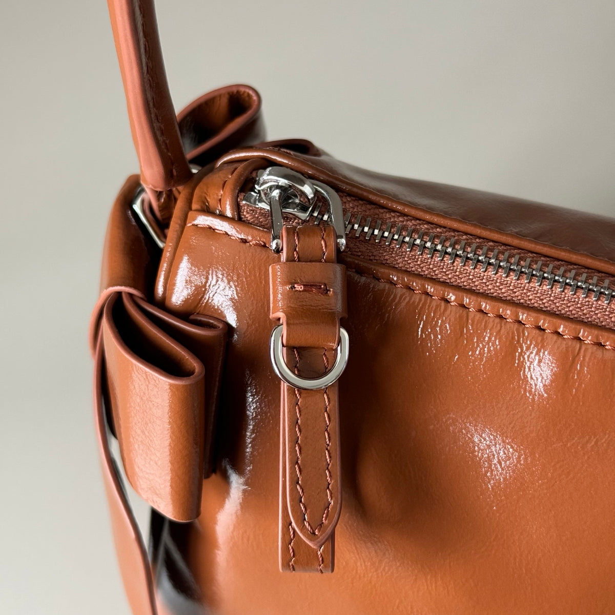 Miu Miu Aventure Leather Shoulder Bag – Cognac