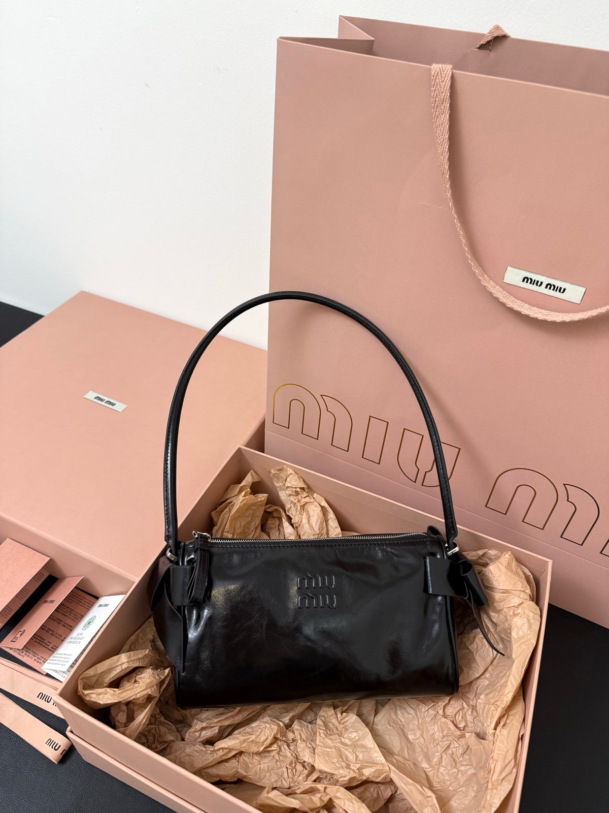 Miu Miu Aventure Leather Bag – Black