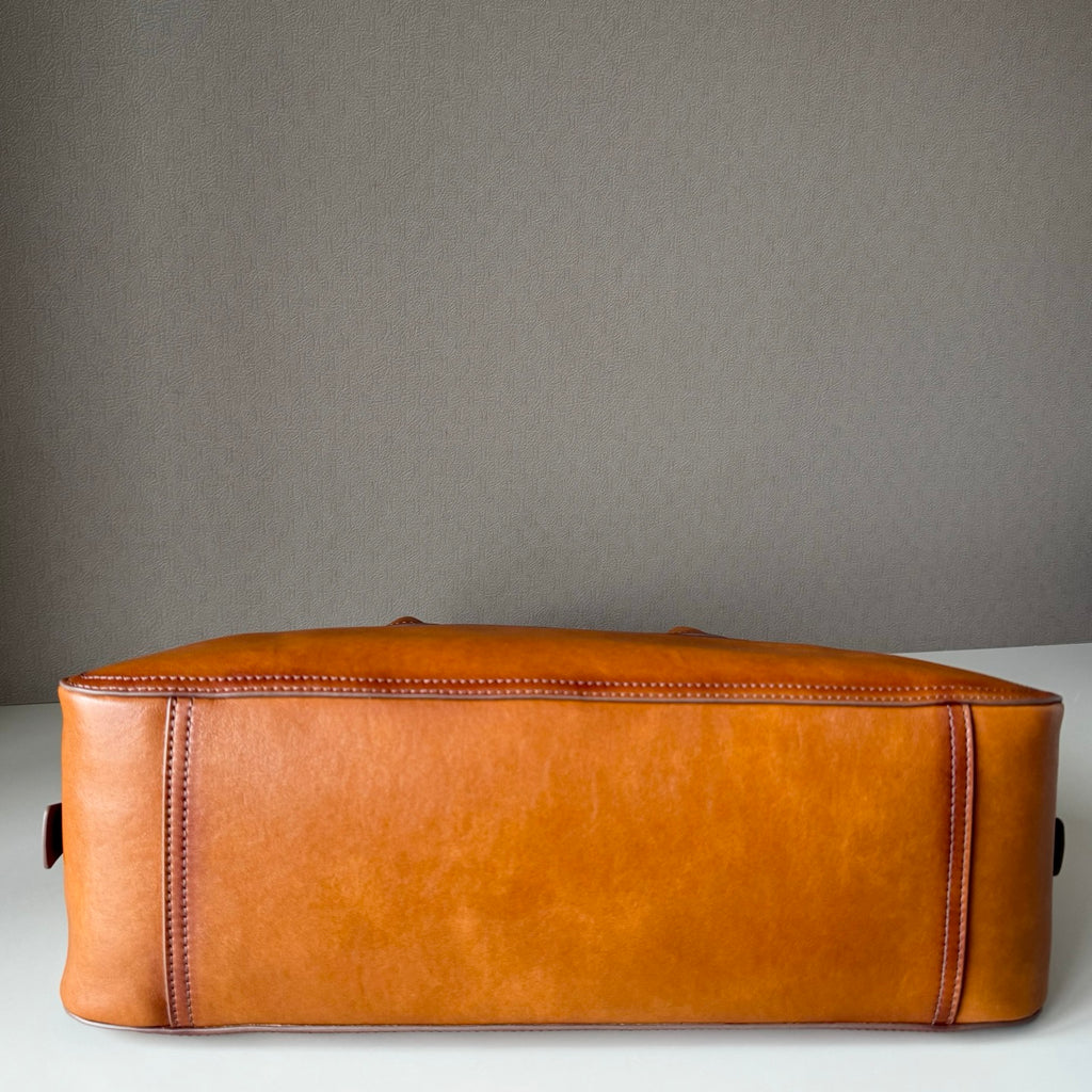 Miu Miu Aventure Leather Top Handle Bag – Cognac