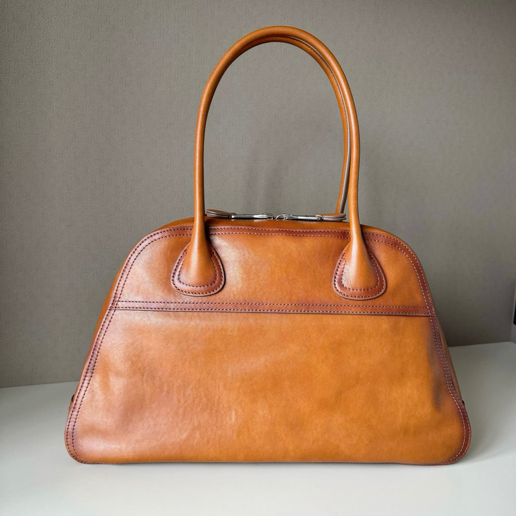 Miu Miu Aventure Leather Top Handle Bag – Cognac