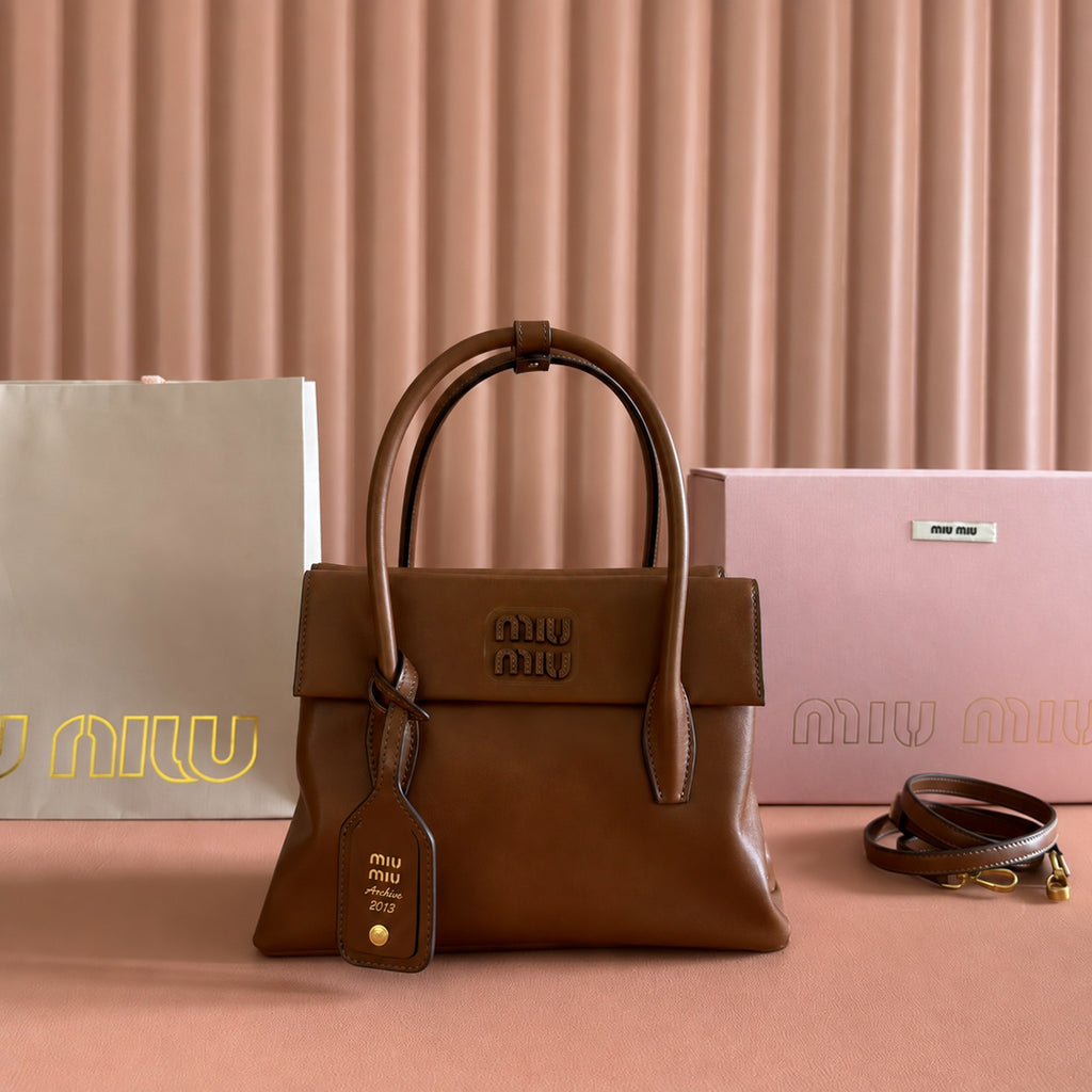 Miu Miu Aventure Mini Soft Tote Bag – Cognac