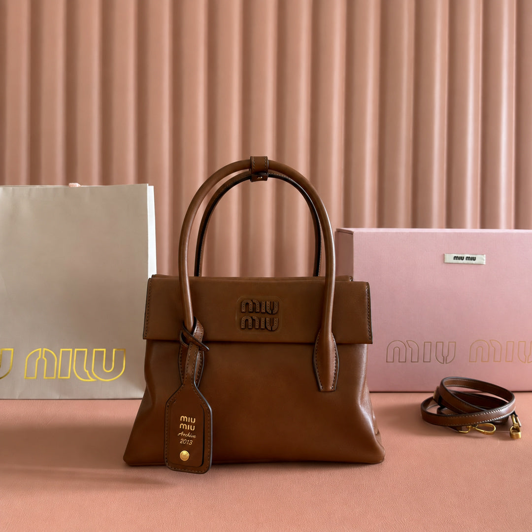 Miu Miu Aventure Mini Soft Tote Bag – Cognac